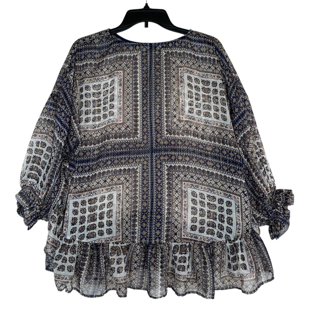 Anthropologie Blouse Ruffle Boxy Boho - Picture 2 of 11